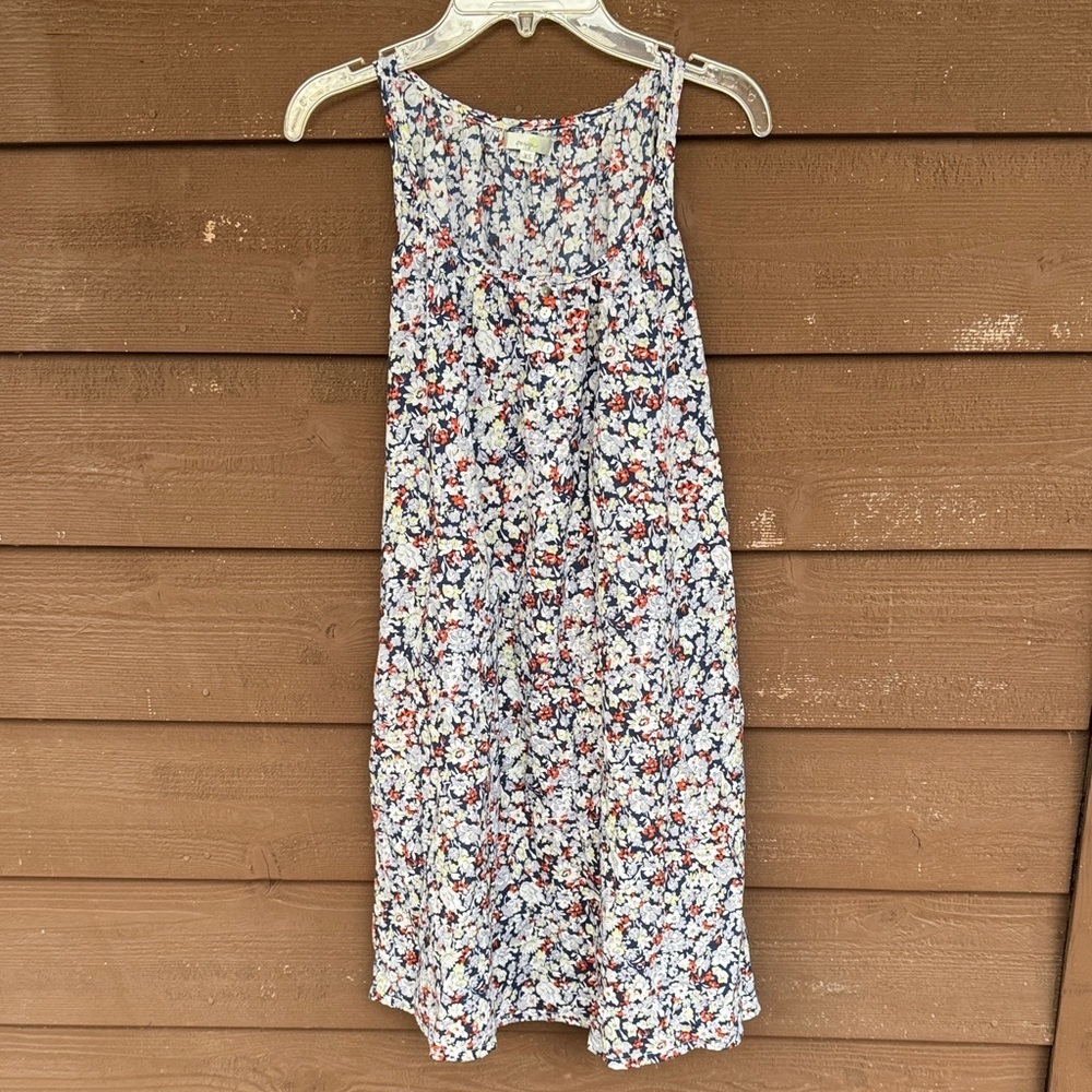 Porridge Cotton Floral Print Sleeveless Midi Dress with Pockets size XS